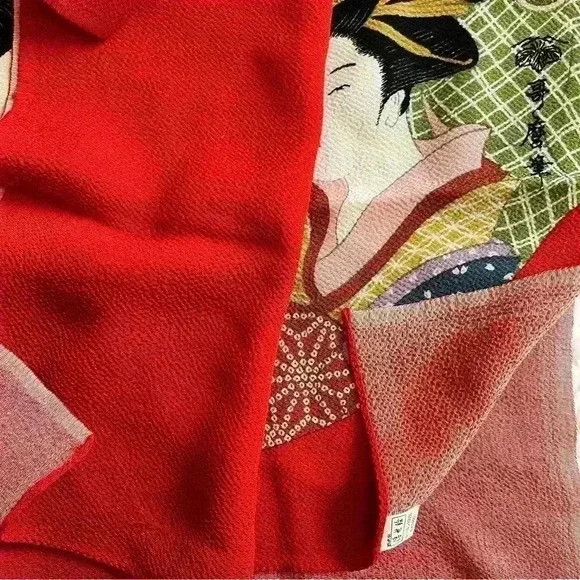 Vintage Japanese scarf or decorative wall covering - Picture 2 of 3